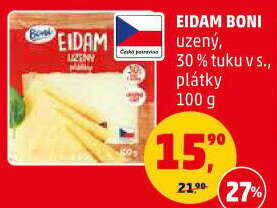 Sýr Eidam uzený 30% Boni