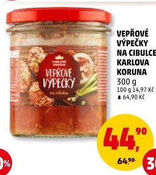 Vepřové výpečky na cibulce ve sklenici Karlova Koruna