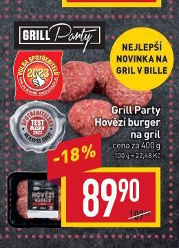 Grill Party Hovězí burger na gril