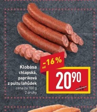 Klobása chlapska, papriková