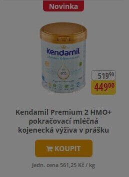 Kendamil Premium 2 HMO+ pokračovací mléčná kojenecká výživa v prášku