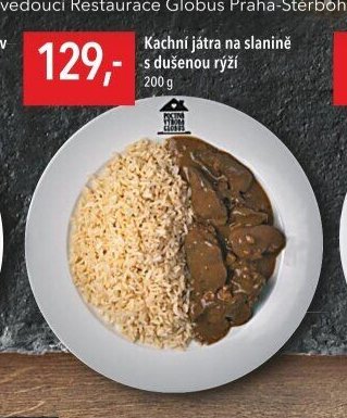 Kachní játra na slanině s dušenou rýží