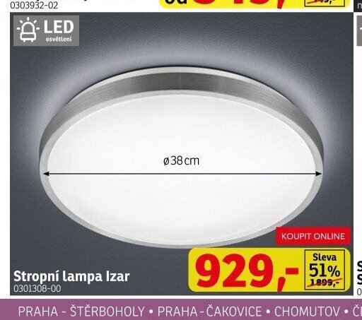 Stropní lampa Izar - ASKO akcniletaky.com