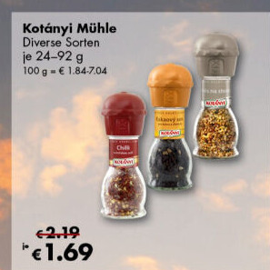 Mlýnek s kořením Kotányi