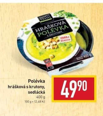 Polévka hrášková s krutony, sedlácká