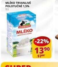 Mléko trvanlivé polotučné 1,5%