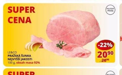 Le&Co Pražská šunka nejvyšší jakosti