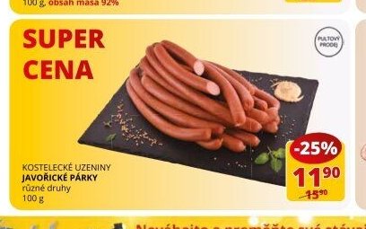 Kostelecké uzeniny Javořické párky