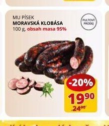 MU Písek moravská klobása