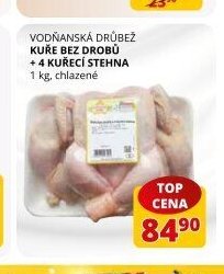 Vodňanská drůbež kuře bez drobů + 4 kuřecí stehna