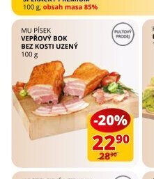 MU Písek vepřový bok bez kosti uzený 100g