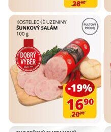 Kostelecké uzeniny šunkový salám 100g