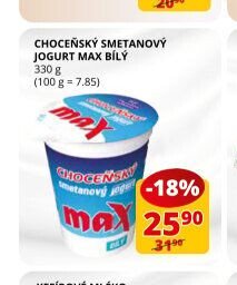 Choceňský smetanový jogurt Max bílý 330g