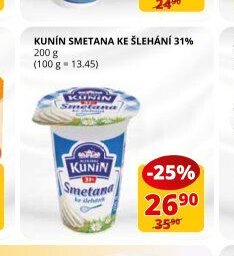 Kunín smetana ke šlehání 31% 200g