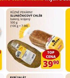 Různé pekárny slunečnicový chléb