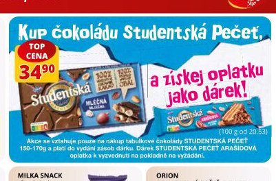 Čokoláda Studentská Pečeť