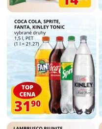 Coca Cola, Sprite, Fanta, Kinley tonic