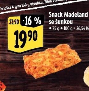 Snack Madeland se šunkou