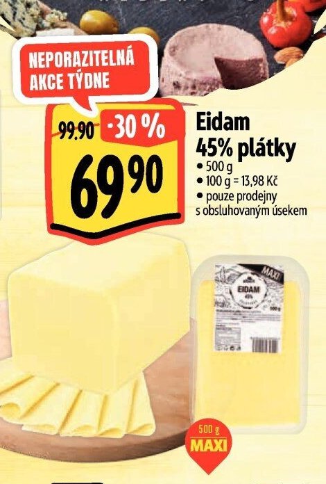 Eidam 45% plátky