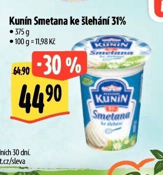 Kunín Smetana ke šlehání 31%