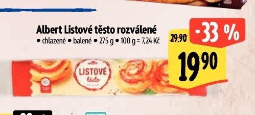 Albert Listové těsto rozválené