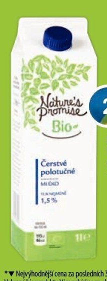 Nature's Promise Bio Čerstvé polotučné mléko