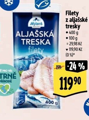 Aljašská treska filety mražená Mylord