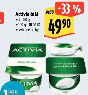 Bílý jogurt Activia Danone