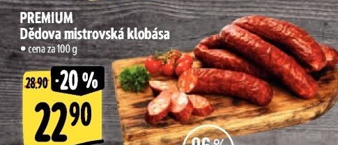 Dědova klobása mistrovská papriková Premium Albertovo uzenářství