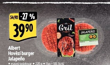 Hovězí burger Jalapeno Albert Gril