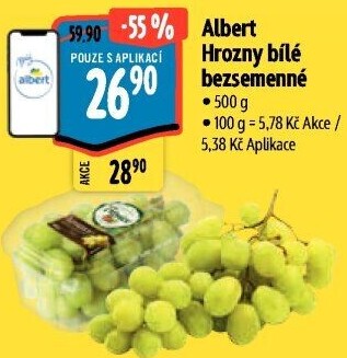 Hrozny bílé bezsemenné Albert