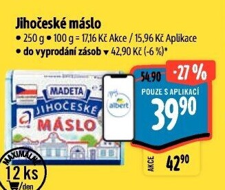 Máslo Jihočeské Madeta