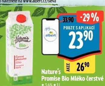 Mléko čerstvé bio Nature'