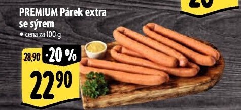 Párky extra se sýrem Premium Albertovo uzenářství