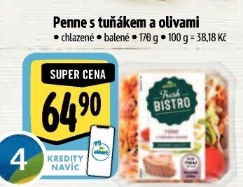 Penne s tuňákem a olivami Albert Fresh Bistro