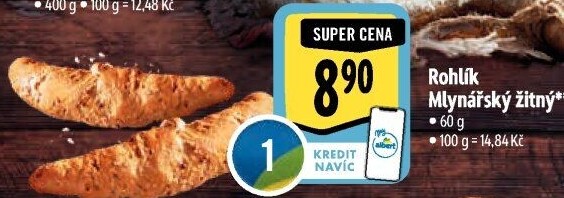 Rohlík Mlynářský žitný Albert