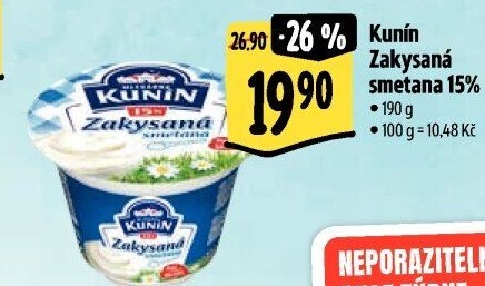Zakysaná smetana Mlékárna Kunín 15%