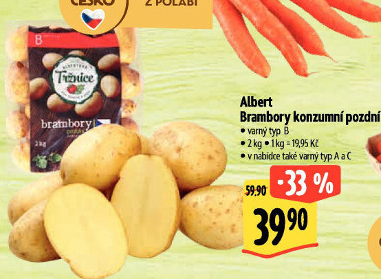 Brambory konzumní pozdní Albert