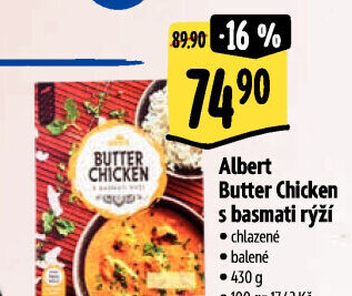 Butter Chicken s basmati rýží Albert