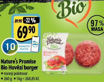 Hovězí burger Bio Nature'