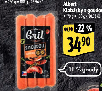 Klobása s goudou Albert Gril