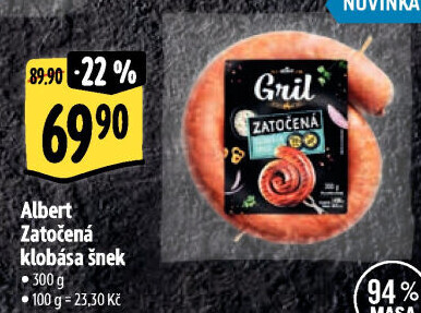 Klobása zatočená šnek Albert Gril