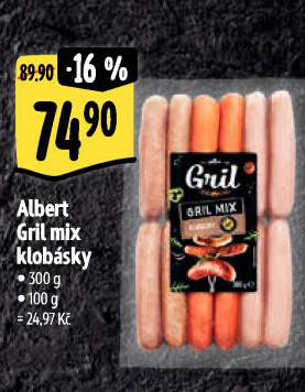 Klobásky Gril mix Albert Gril