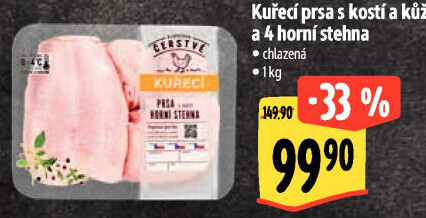 Kuřecí prsa s kostí a 4 stehna Albert