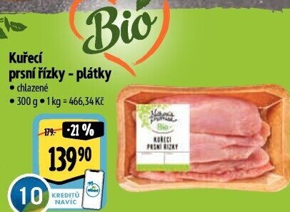 Kuřecí prsní řízky bio Nature'