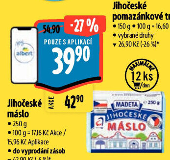 Máslo Jihočeské Madeta