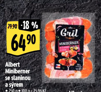 Miniberner se slaninou a sýrem Albert Gril