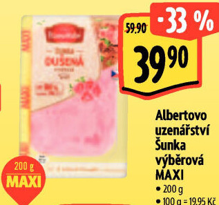 Šunka výběrová dušená Albertovo uzenářství