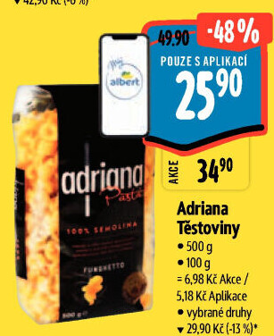 Těstoviny semolinové Adriana