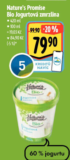 Zmrzlina jogurtová v kelímku bio Nature'